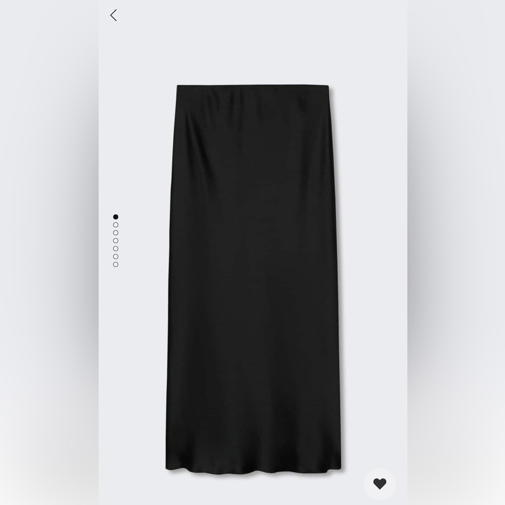 Mango black satin midi skirt. Size S.